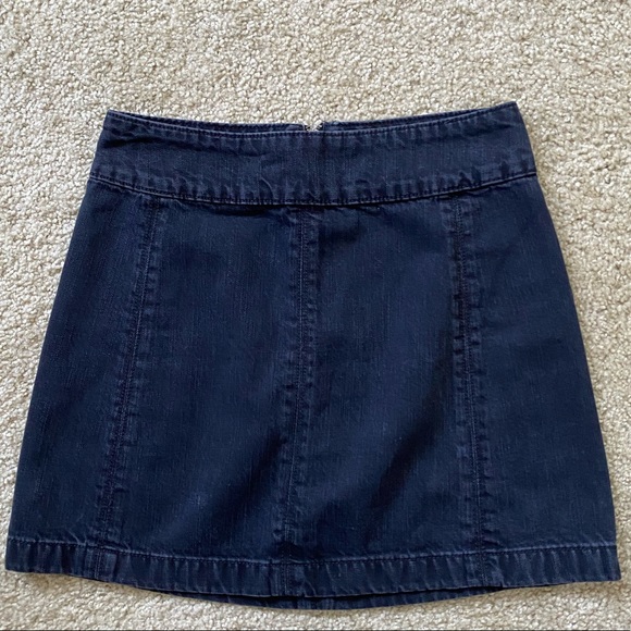 Free People Black Jean Mini Skirt 4 - Picture 1 of 3